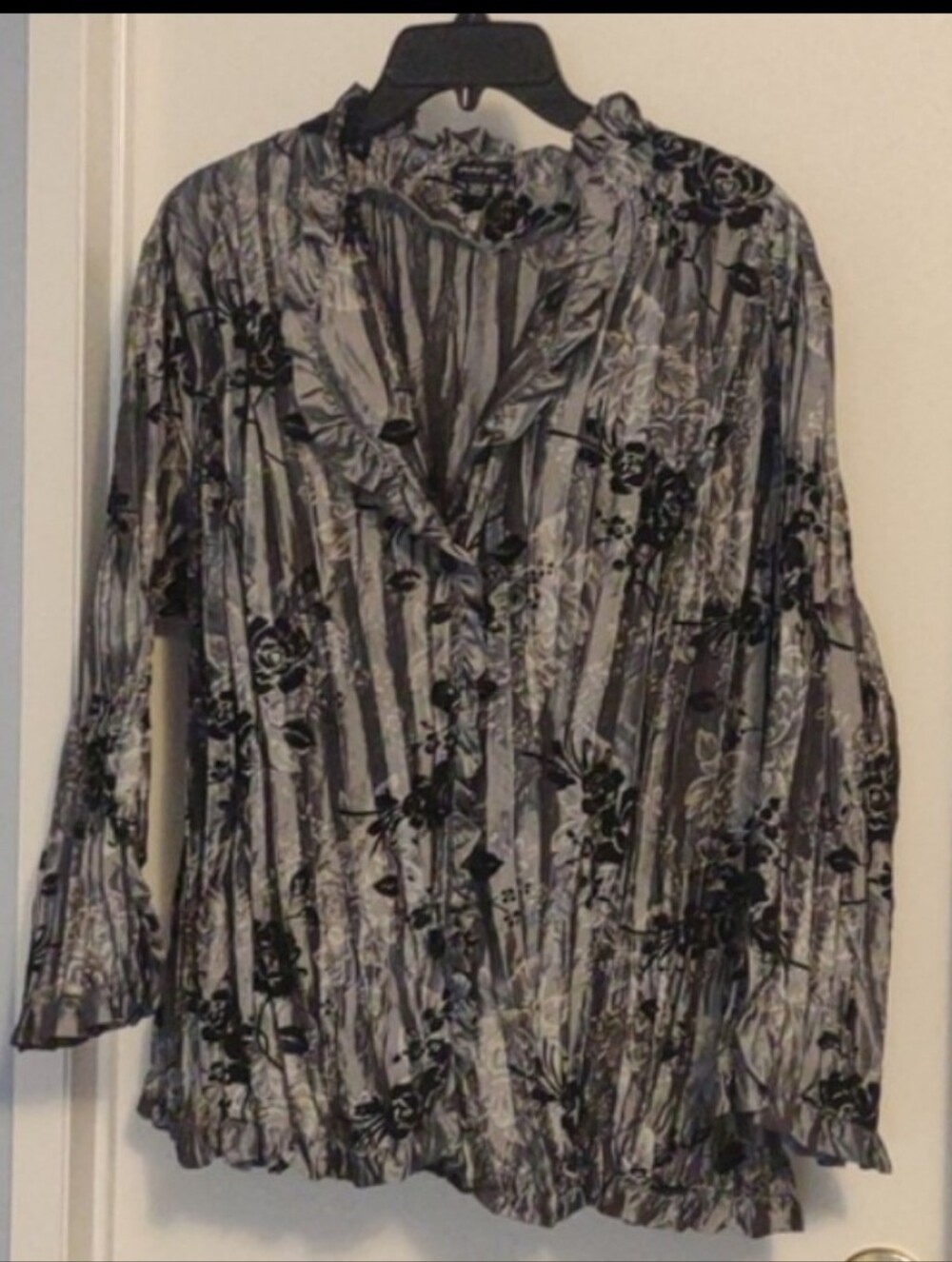 Piano multicolor 3/4 sleeve button down blouse 2X
